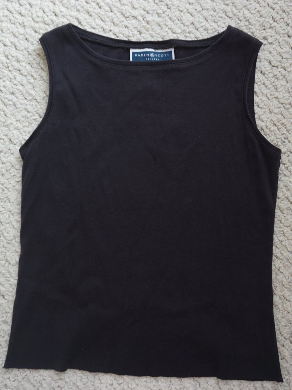 Vintage Boatneck Cotton Tank Top Petite Small